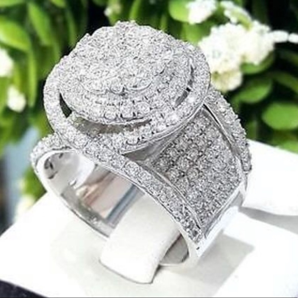Beautiful crystal ring sterling silver